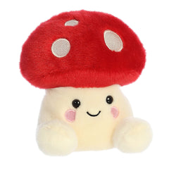 Aurora Palm Pals Amanita Mushroom 5in front view, vibrant red color ideal for display.