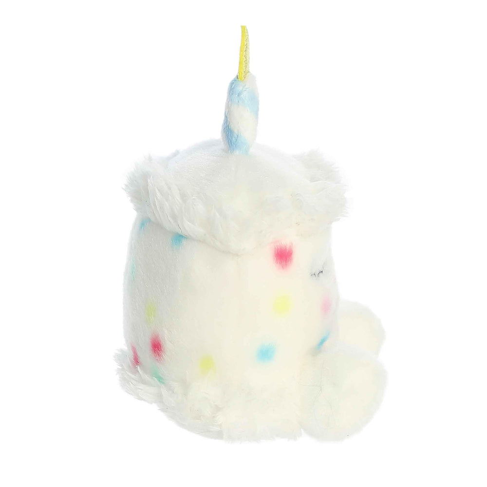 Aurora Palm Pals Happy B'Day Cake plush fabric texture for cozy displays.