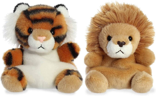 Aurora Palm Pals Leno Lion sits in a hand with soft plush fur.