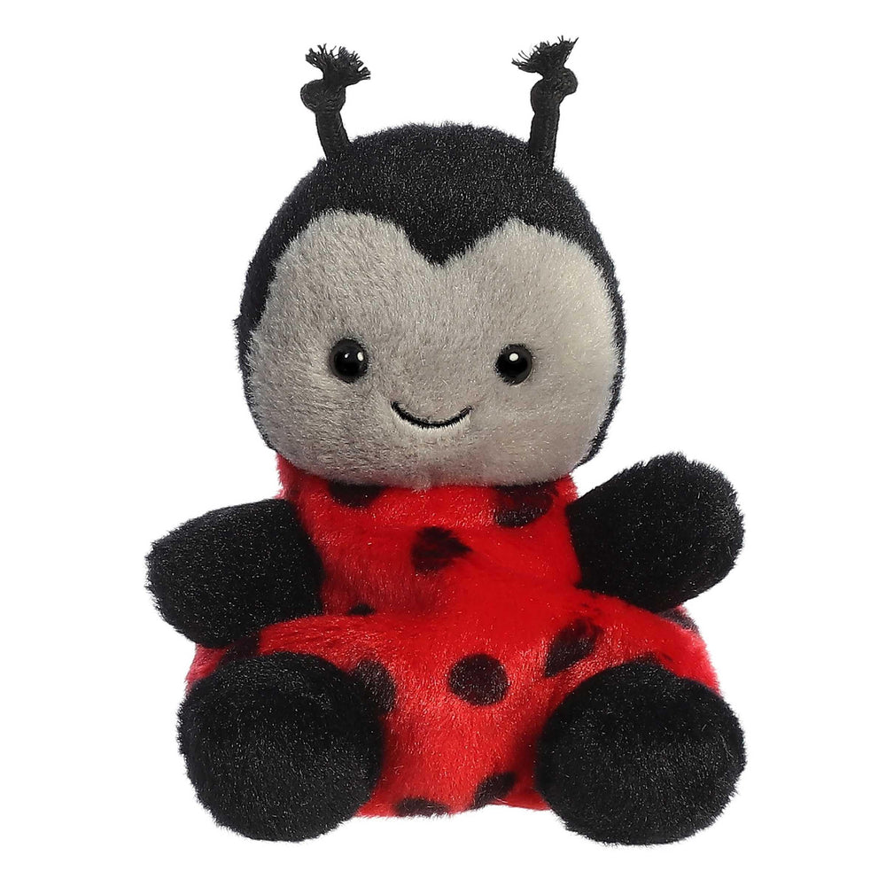 Aurora Palm Pals Lil Spots Ladybug front view shows soft plush ideal for cuddles.