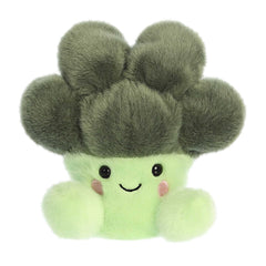Aurora Palm Pals Luigi Broccoli plush front view showing soft, cuddly texture for hugs and display