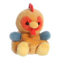 Aurora Palm Pals Red Rooster front view plush, ideal for shelf decor.