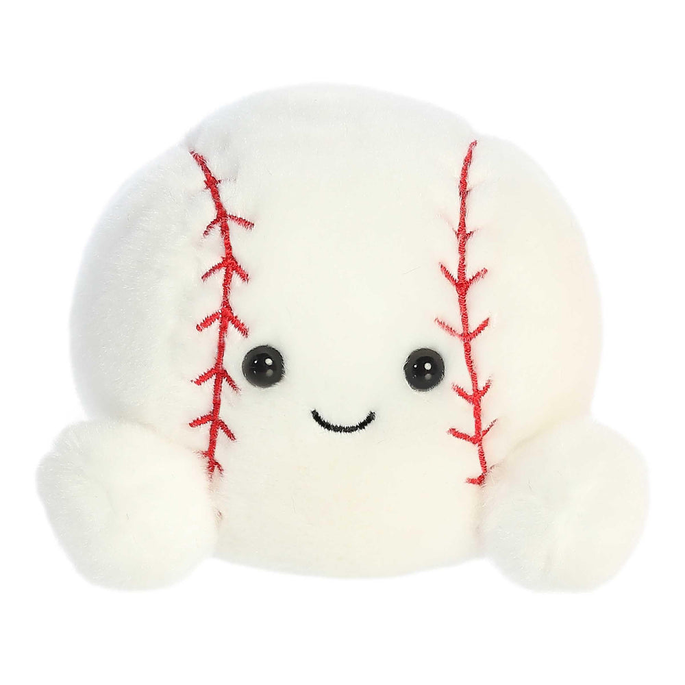 Aurora Palm Pals Slugger Baseball plush in white with soft texture and 5-inch presence, ideal for display.