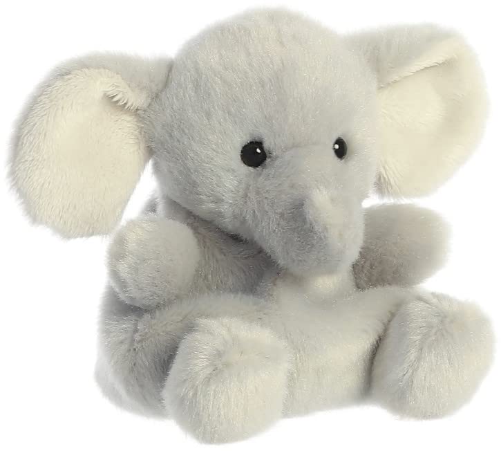 Aurora Palm Pals Stomps Elephant side view showcases soft gray plush.