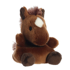 Aurora Palm Pals Truffle Brown Horse side view adds whimsy to shelves and desks