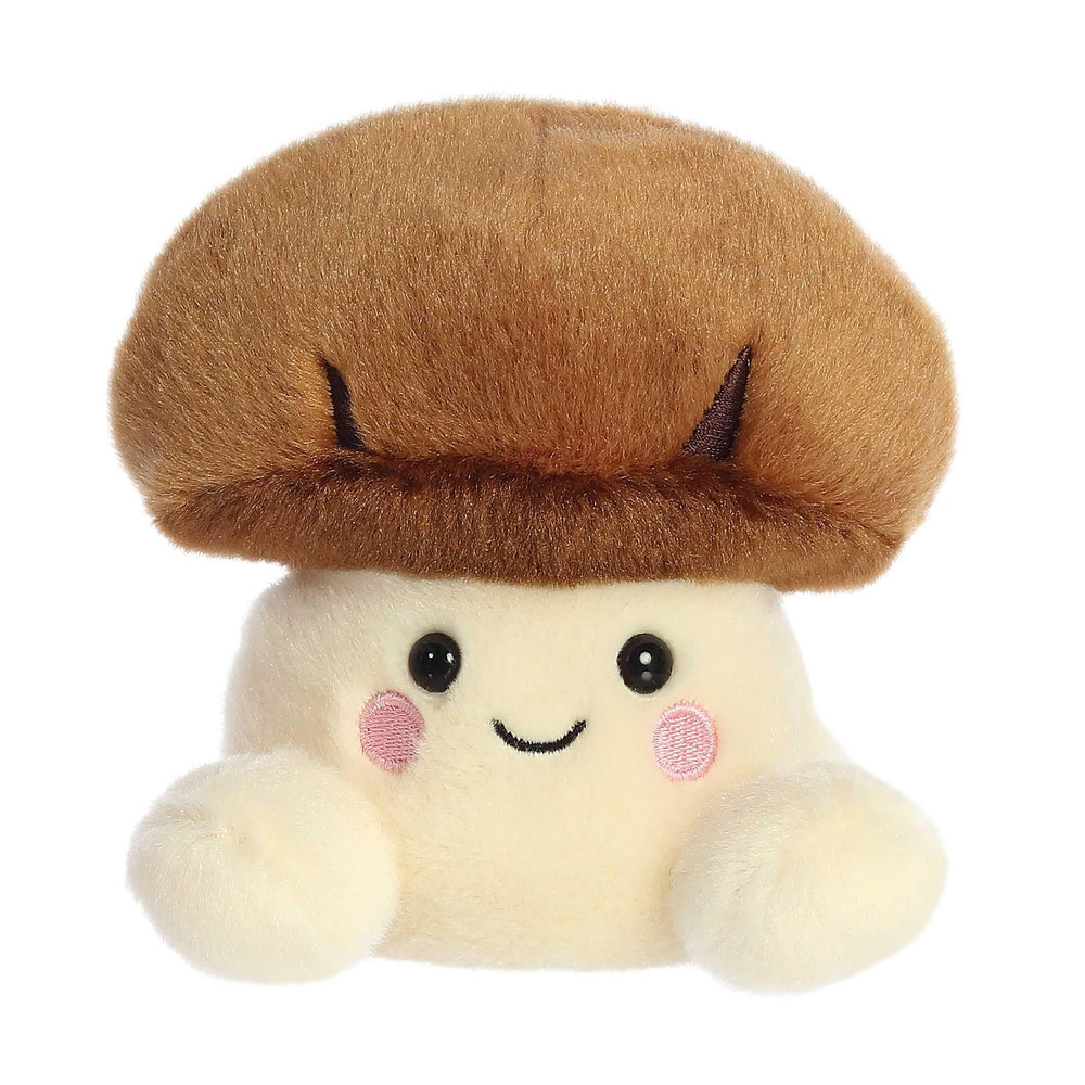 Aurora Umami Shiitake Palm Pals face close-up, showcasing friendly expression and plush softness.