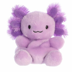 Aurora Xavier Purple Axolotl palm pals front view, soft plush for cozy playtime.