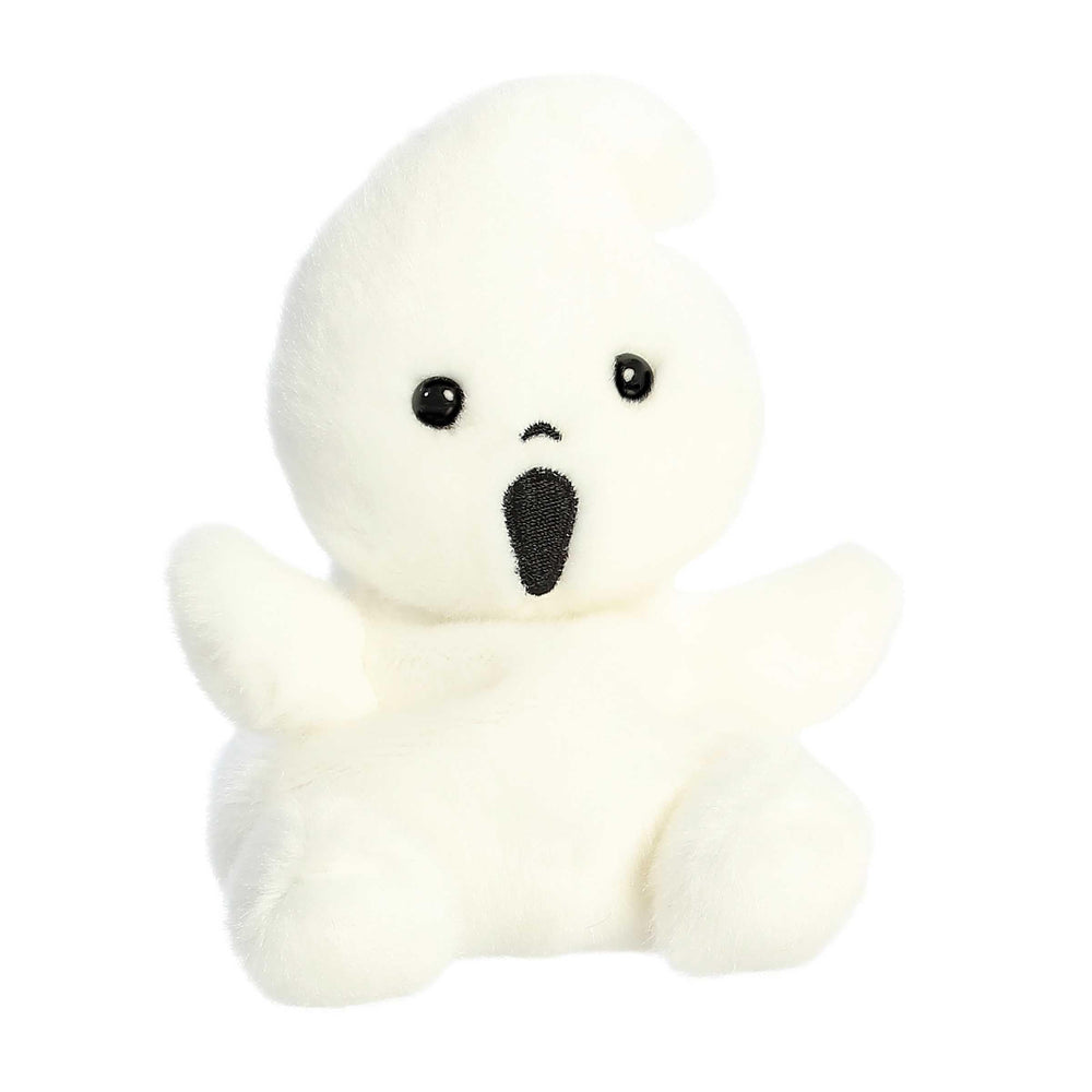 Aurora Boo Ghost palm plush in white, perfect as a tiny gift or desk-friendly decor.