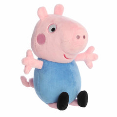 Aurora George Pig stuffed animal front view, ideal cuddle companion and licensed toy.