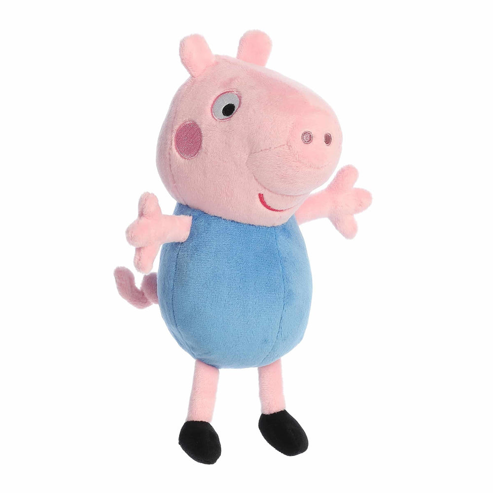 George Pig in a playful scene, sparks imaginative storytelling with Aurora plush.