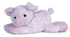 Aurora Piggolo Flopsie pink plush with floppy ears, perfect cuddling companion.