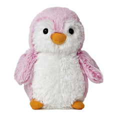 Aurora Pink and Blue Pom Pom Penguin 6-inch plush side view, playful cuddle toy