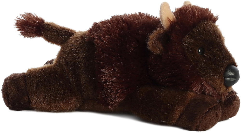 Aurora Plains Mini Bison plush front view, soft and cuddly for imaginative play.