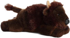 Aurora Plains Mini Bison plush front view, soft and cuddly for imaginative play.