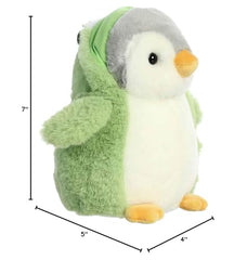 Aurora Playful Pompom Penguin Dino’s compact 7-inch size travels easily.