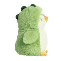 Aurora Playful Pompom Penguin Dino plush spikes add playful charm to shelves.