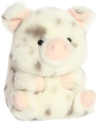 Aurora Playful Rolly Pet Periwinkle Pig balances on its back for playful display
