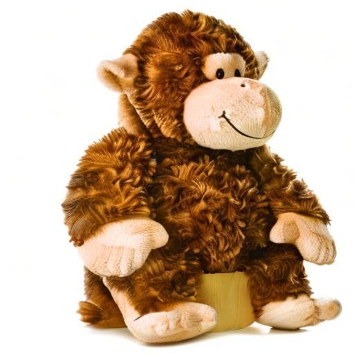 Aurora Plush 12inch Chimp Tubbie Wubbie closeup shows securely bolted eyes and plush texture.