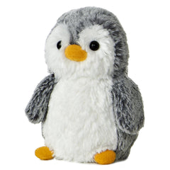 Aurora Pompom Penguin mini plush soft-fabric close-up with frosted texture