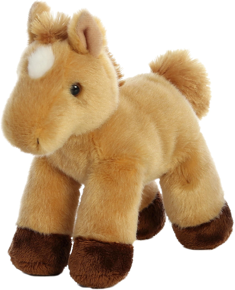 Aurora Prancer mini Flopsie horse plush with caramel coat, ideal for cuddling and storytelling.