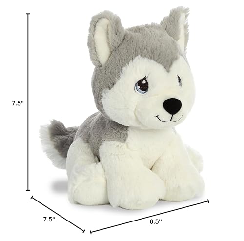 Aurora Malakai Wolf Plush with heart-tag inspiration, ideal for sentimental gifting.