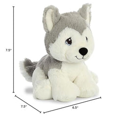 Aurora Malakai Wolf Plush with heart-tag inspiration, ideal for sentimental gifting.