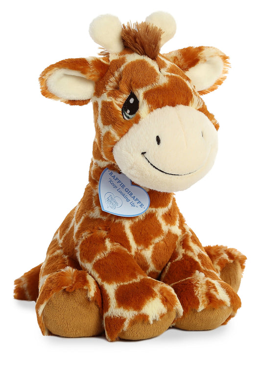 Aurora Raffie giraffe face plush offers gentle companionship and cuddly comfort.