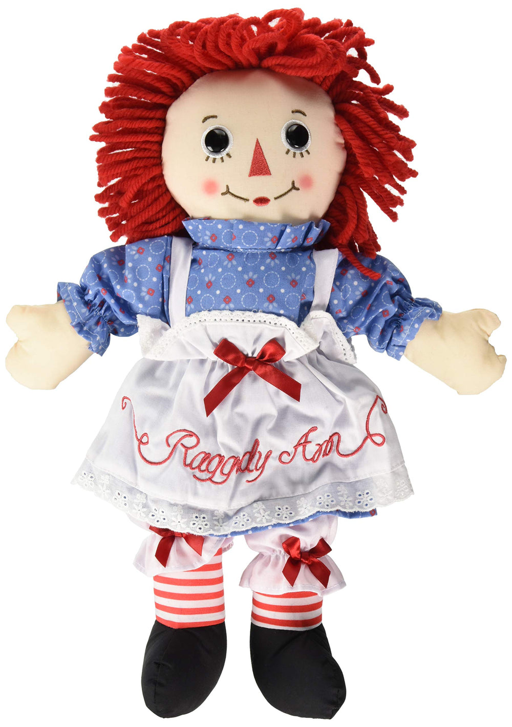 Aurora Raggedy Ann doll yarn hair provides tactile softness for hugs.