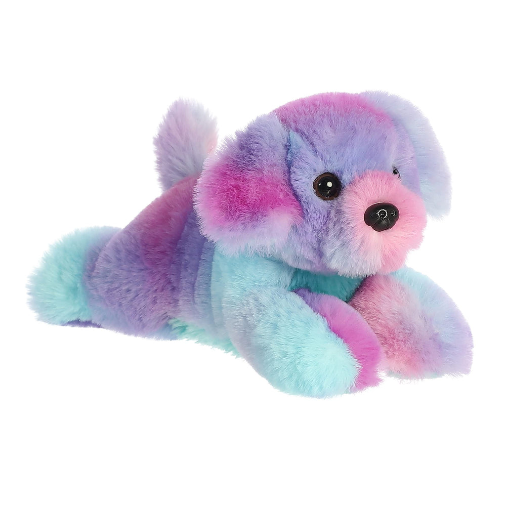 Aurora Rainbow Puppy Mini Flopsie plush for cuddling and imaginative playtime