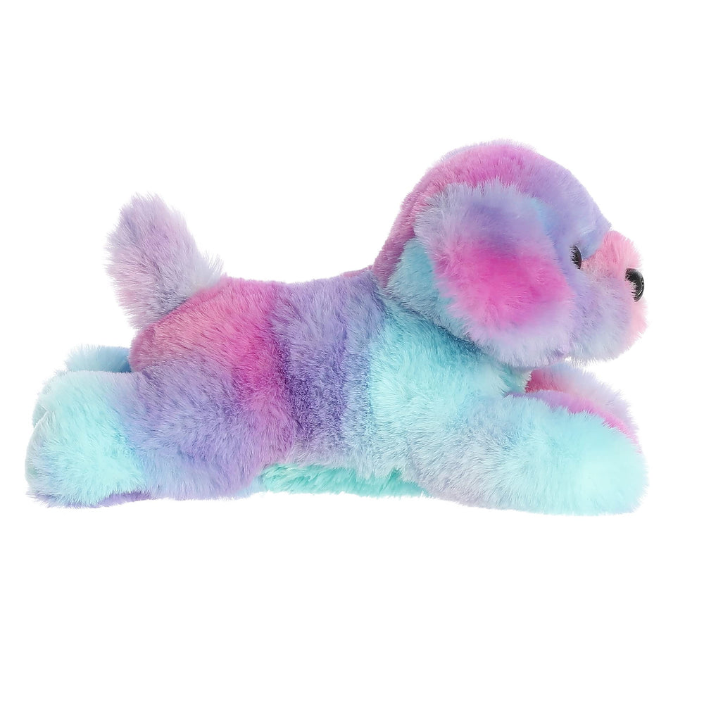 Aurora Rainbow Puppy Mini Flopsie inspires cuddly comfort during quiet reading