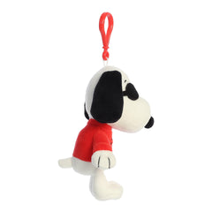 Aurora Red sweater Joe Cool clip-on showcasing playful Peanuts homage.