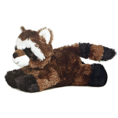 Aurora Ringo mini Flopsie raccoon plush resting with soft fur ideal for comforting hugs