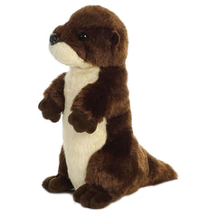 Aurora River Otter Mini Flopsie in brown plush for hugs and imaginative play.