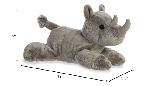 Aurora Rodney Rhino plush gray 12in size for collections.