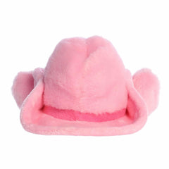 Aurora Sally Pink Cowgirl Hat on a shelf for room decor.