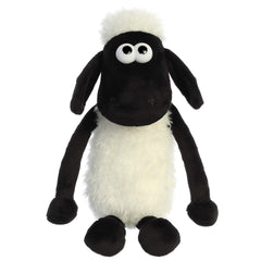 Aurora Shaun the Sheep plush shows textured cream fur for cuddly softness.