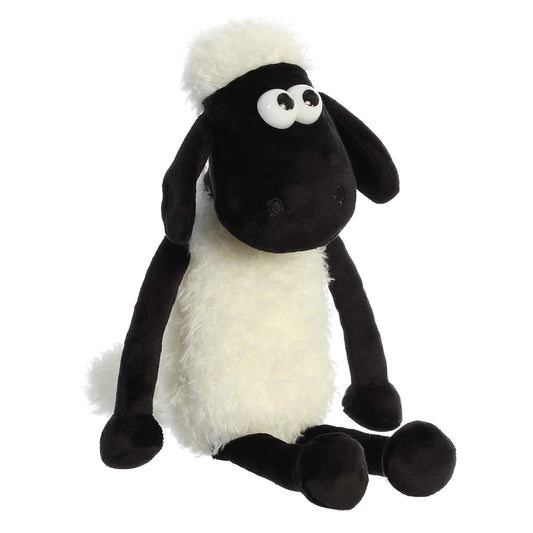 Aurora Shaun the Sheep plush with signature eyes for lifelike charm.