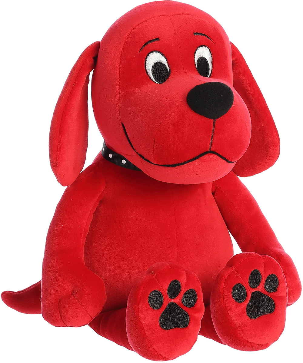 Aurora Sitting Clifford plush – front view; soft 14-inch red companion for imaginative play.