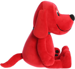 Aurora Sitting Clifford plush – side view; balanced weight for steady storytelling.