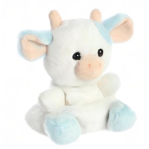 Aurora Skyla Blueberry Cow plush in room decor display ready