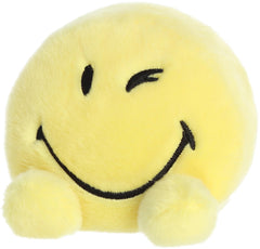 Aurora SmileyWorld Palm Pals Wink yellow front view showing cheerful design for cuddling.