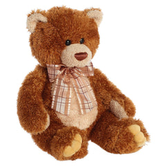 Aurora Snuggly Bear Brown Sugar plush—soft plush fabric for cozy snuggling.