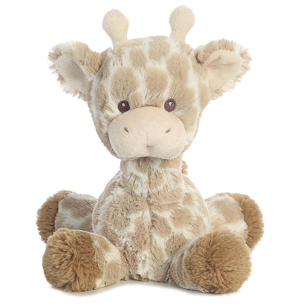 Aurora Snuggly Loppy Giraffe long neck for easy grip during gentle play.