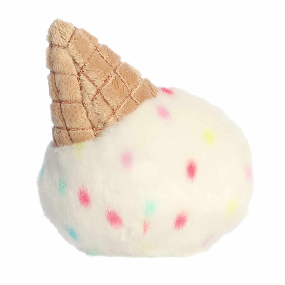 Aurora Sprinkle Ice Cream Palm Pals close-up reveals soft plush fabric and stability.