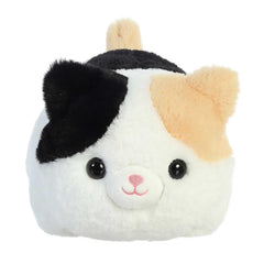 Aurora Spudsters Callie Cat plush side view, inviting cuddles with round potato shape.