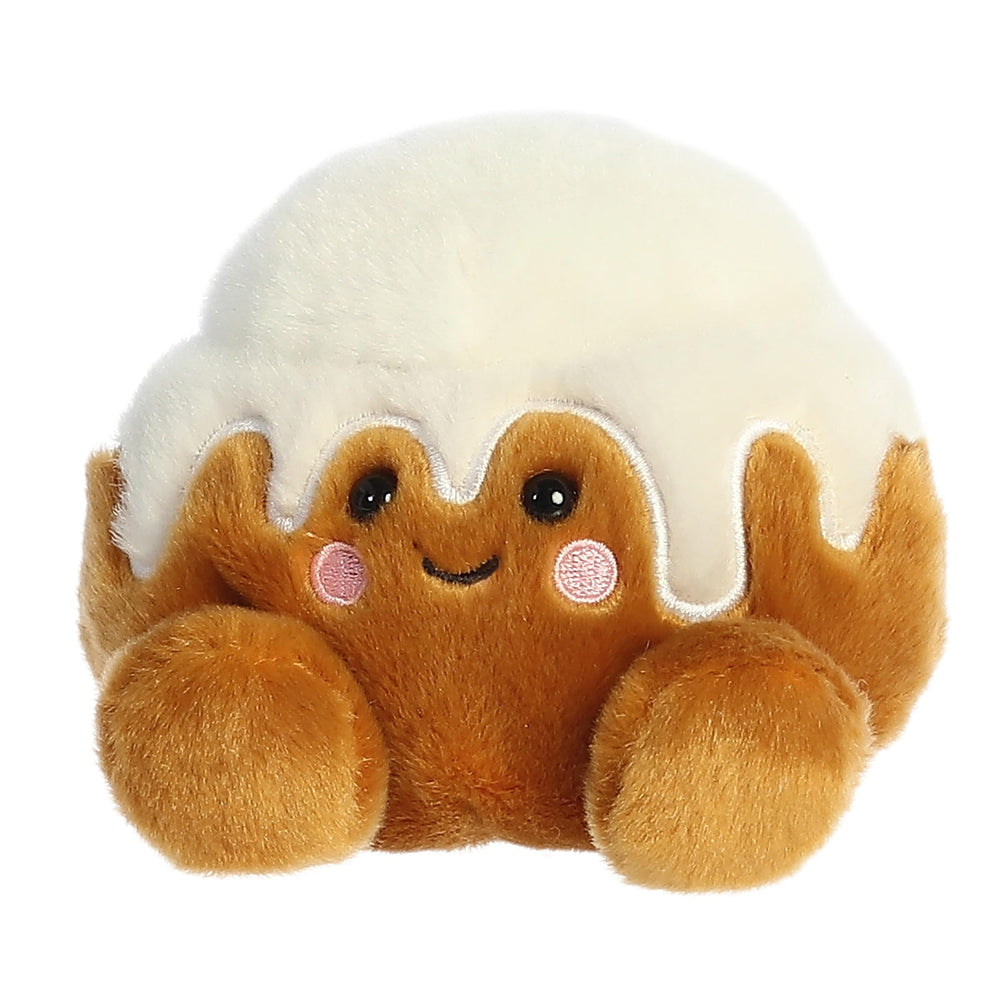 Aurora Sugary Cinnamon Roll plush closeup highlights frosting and texture.