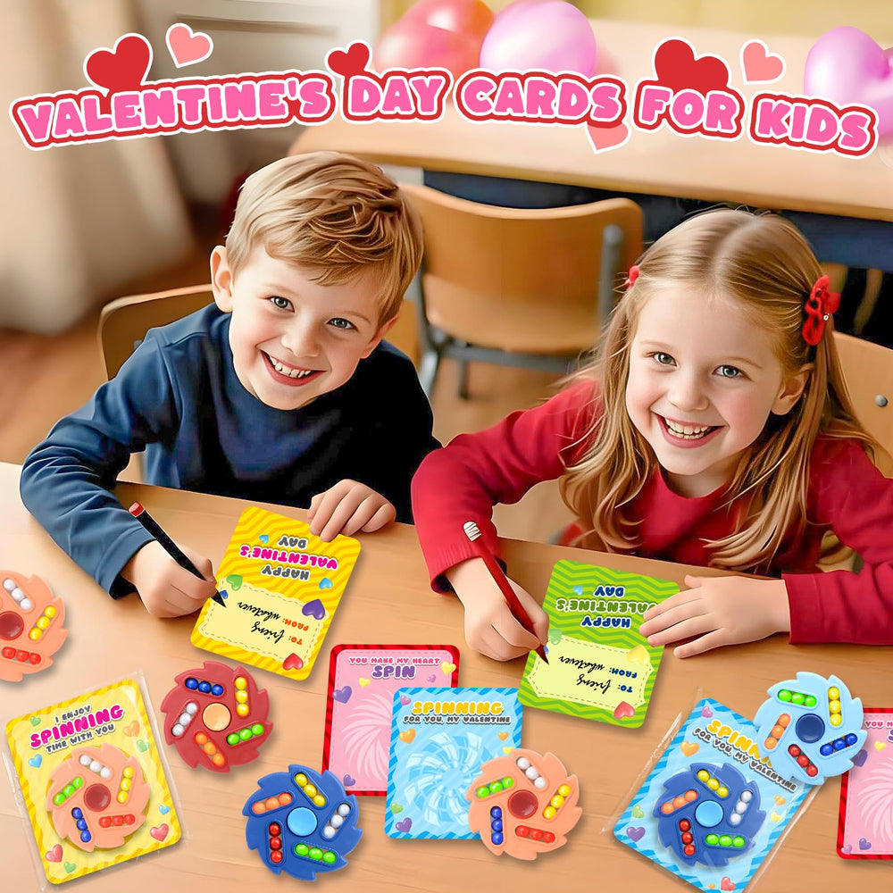 AuroTops classroom exchange moments with kids enjoying cards and spinners