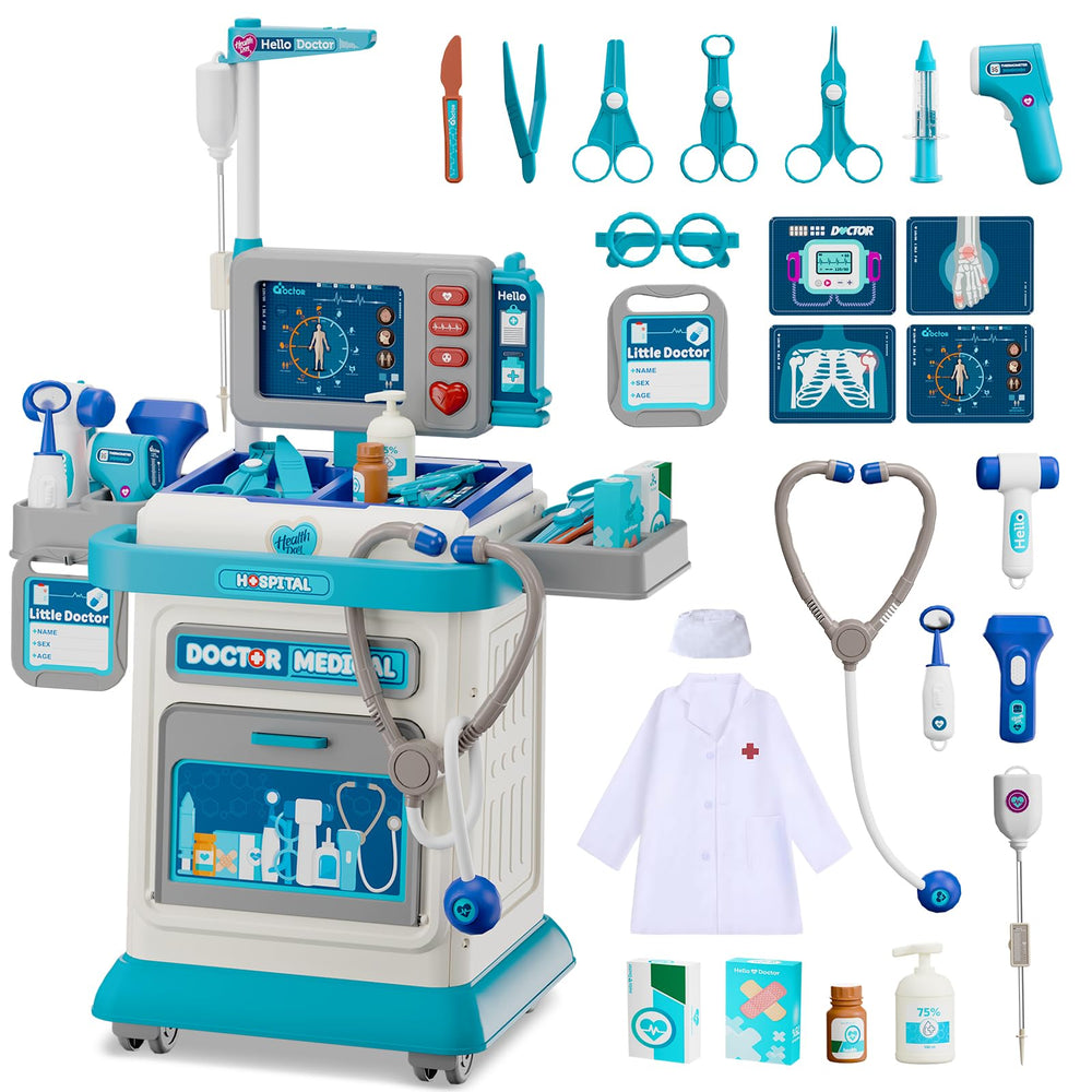 AuroTops Doctor Kit mobile cart with interactive lights for imaginative play