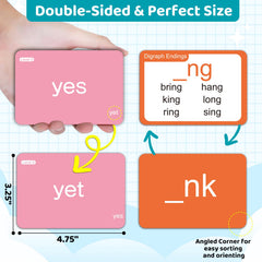 AuroTops phonics flash cards 56 words front for decoding practice.