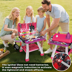 AuroTops pink grill canopy stores pieces neatly after playtime.